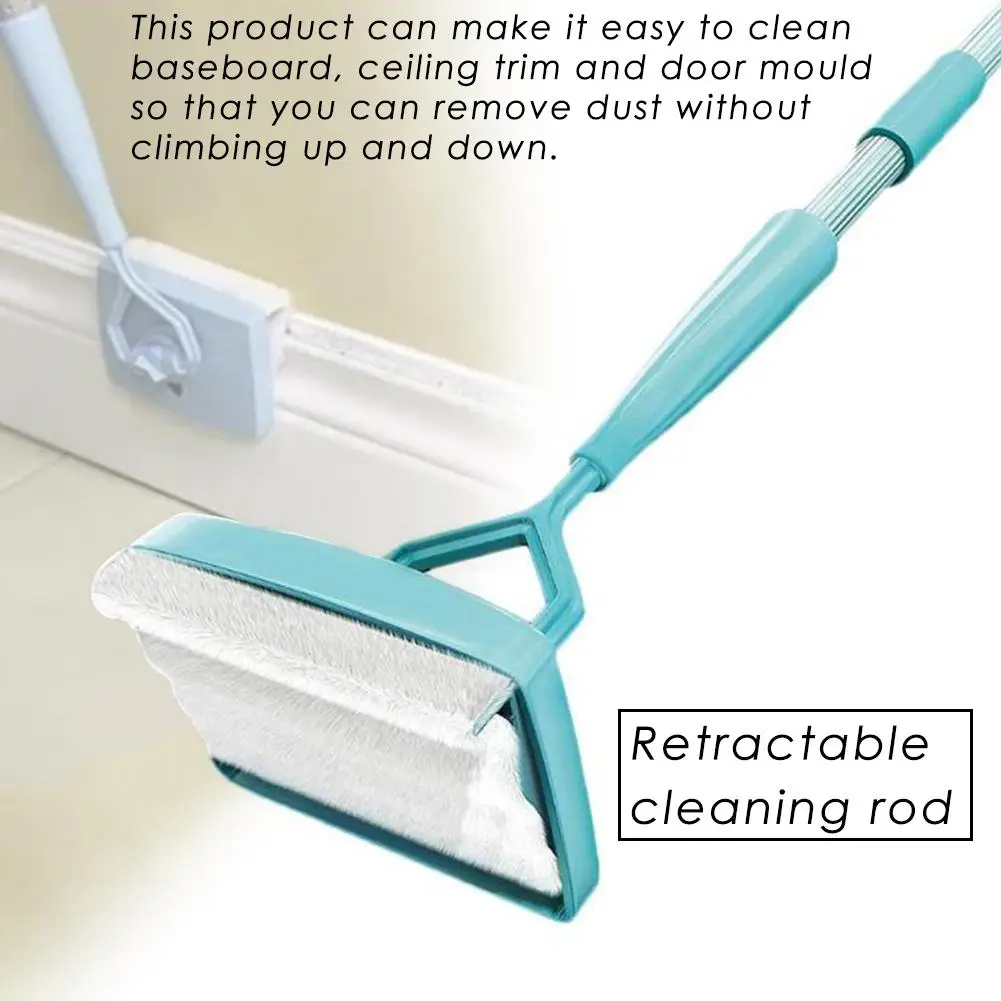 

Baseboard Cleaner Tool Long Handle Adjustable Microfiber Baseboard & Molding Cleaning Tool for Home Bathroom Tolet
