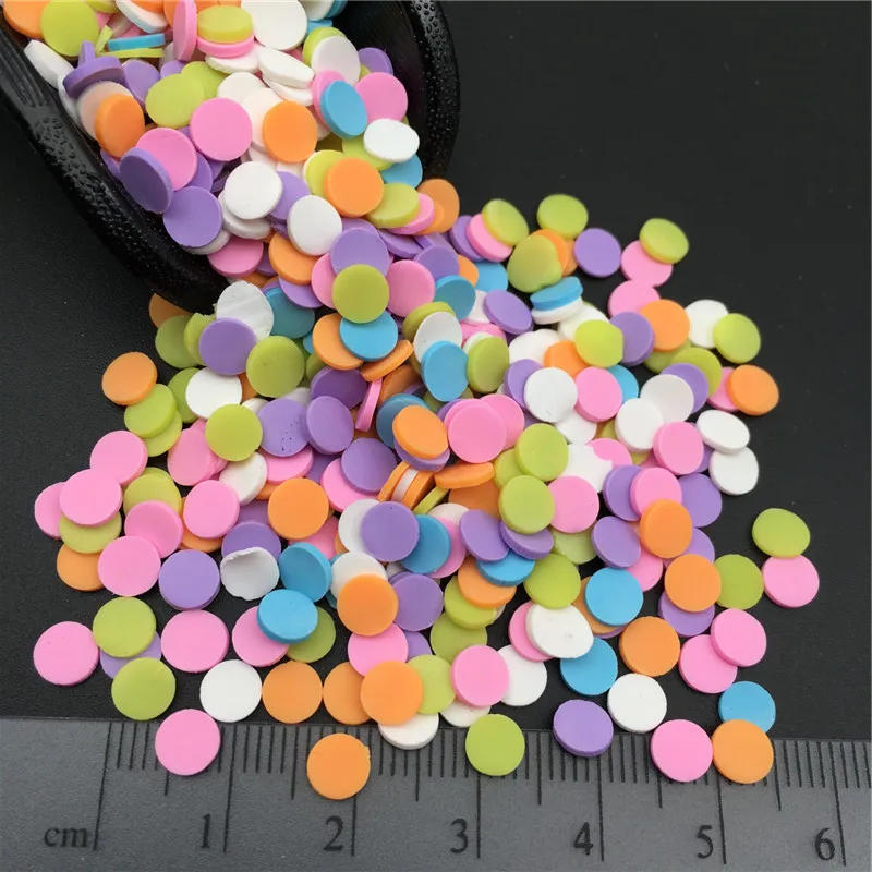 50 г 5 мм Dot Fimo Полимерная глина посыпать для детей Diy, мягкая глина для рукоделия глина/Нейл-арт/украшение для альбома DIY, наполнитель слизи