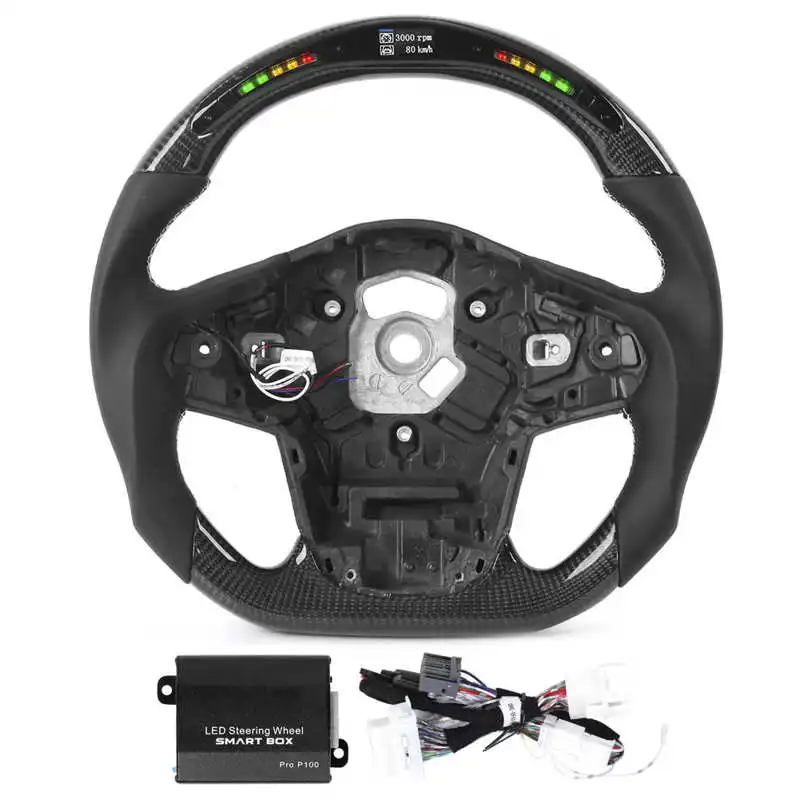 Carbon Fiber LED Shift Lights Display Steering Wheel For Toyota GR