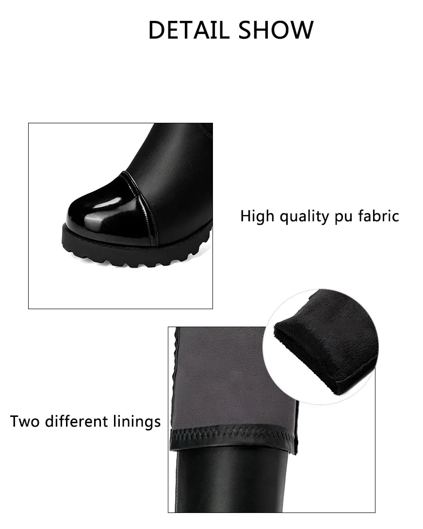 Rimocy/пикантные ботфорты из лакированной кожи; женские модные высокие сапоги на квадратном каблуке с металлической молнией; женская обувь из искусственной кожи черного цвета; Mujer