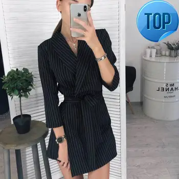 

Vintage Sashes Women Party Dress Long Sleeve Notched Collar Solid Casual Elegant Dress 2020 Autumn New Fashion Dress