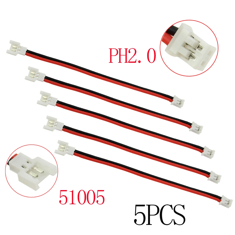 

5pcs Connecting Line 51005 to PH2.0 Plug for 1S Lipo Battery Charger Cable