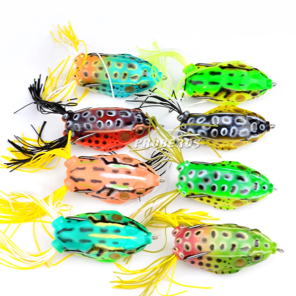 

Proberos 1PC High Quality Fishing Bait Soft bait 8 colors Fishing lures 5.5CM/12.5G Fishing tackle High Imitation Frog Bait