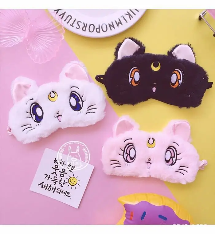 

Pretty Girl Warrior Water Bingyue Cat Goggles Sleep Breathable Student Cartoon Shading GIRL'S Heart Lunch Break