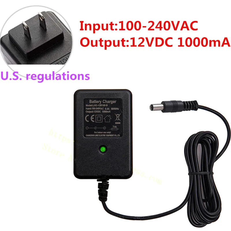Universal Battery Charger 6V-1000mA For Kids Electric Ride On Cars Motorcycle 