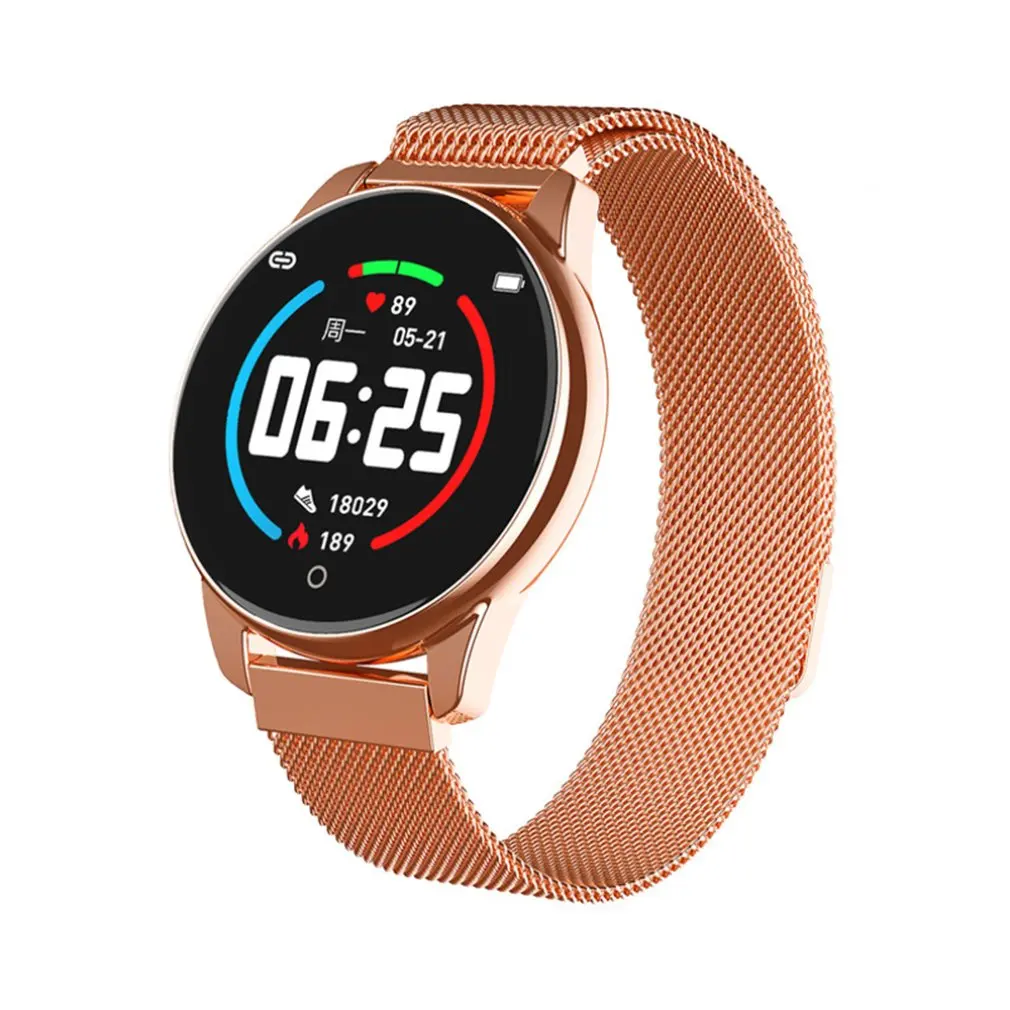 Gold Steel strip IP67 водонепроницаемые спортивные Смарт-часы 4 смарт-браслет монитор сердечного ритма кровяного давления напоминание о здоровье спортивный браслет - Цвет: Gold Steel strip