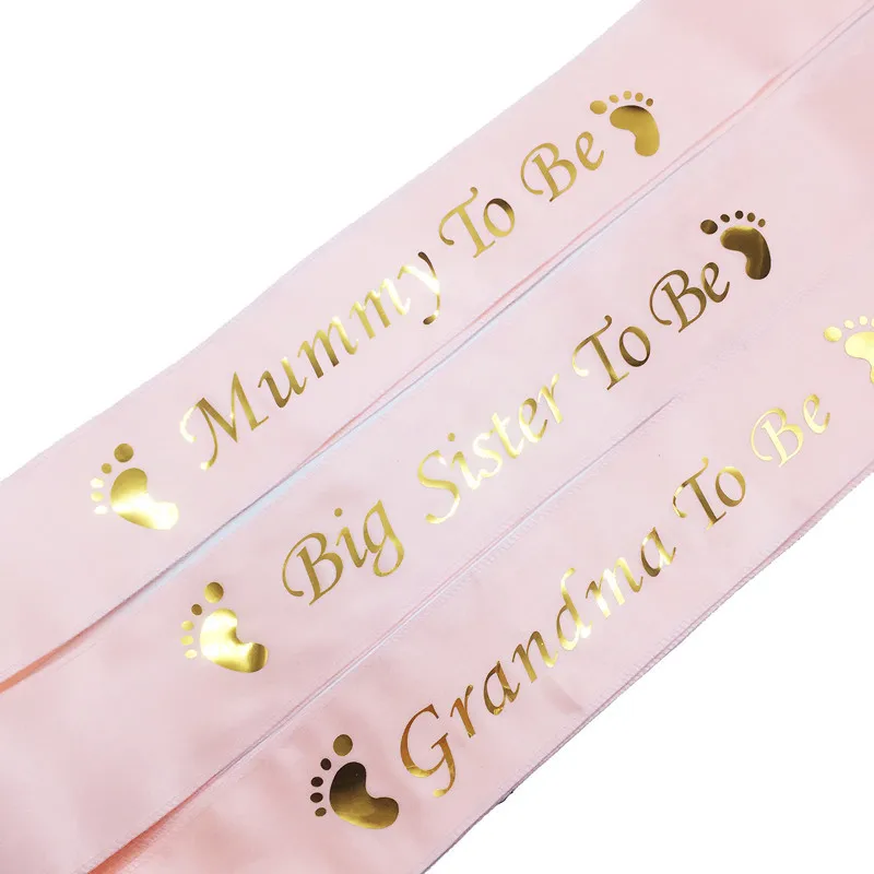 Baby Boy Girl Baby Shower Gender Reveal Party Decorations Favor Gifts Mummy To Be Grandma Big Sister To Be Satin Ribbon Sash