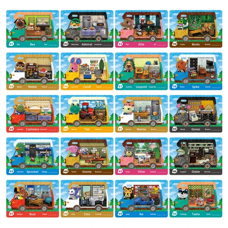 Tarjeta de bienvenida de Animal croxxxing, NFC, serie Ntag215, para coche RV, para Nueva Serie Leaf, 31 ~ 50