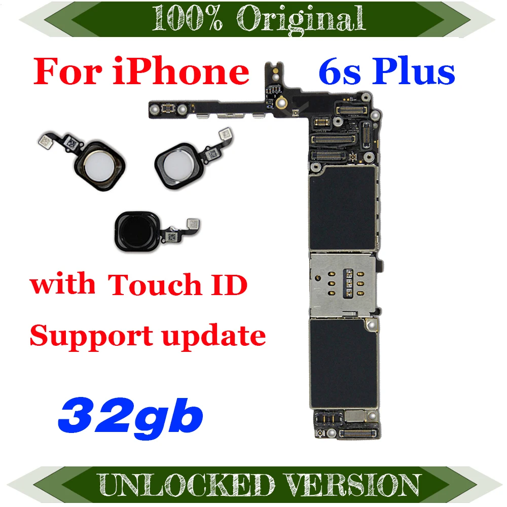 100% Original unlocked for iphone 6S Plus Motherboard without Touch ID Logic boards with IOS System Good Tested | Мобильные телефоны