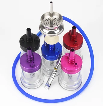 

Shisha Bottle Water Pipe Portable Travel Cup Hookah Aluminum Alloy Glass Hookah Narguiles Sheesha Chicha Shisha Accessories