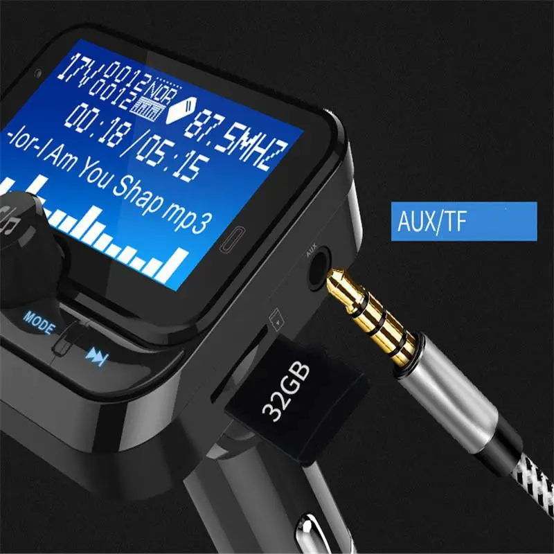 Двойной зарядное устройство USB ЖК-дисплей Автомобильный MP3-плеер Bluetooth громкой связи fm-передатчик Авто Аудио Адаптер Аксессуары
