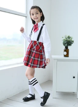 

Premium Brand SmartKatty Pupils Uniform British Style England Style Scottish Grid Skirt