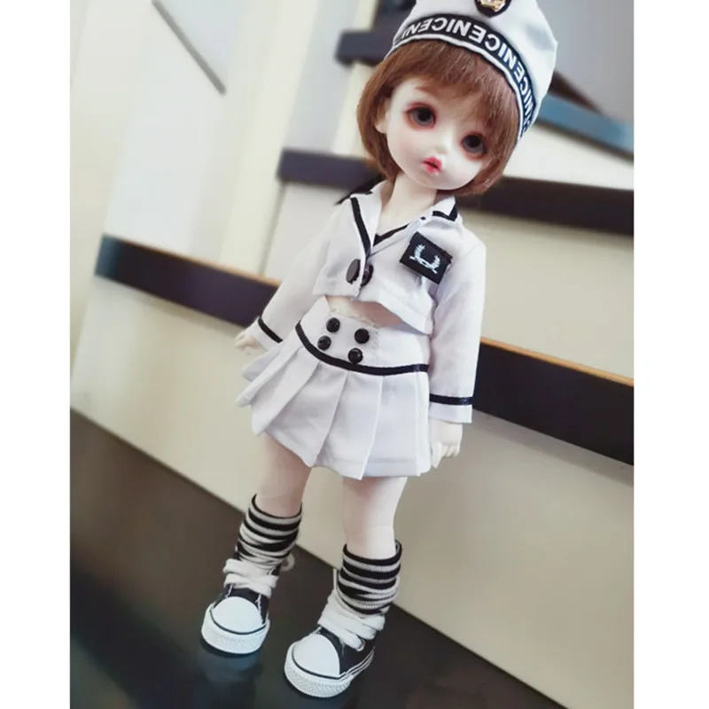 BJD MSD Одежда для кукол 1/4 1/3 1/6 YOSD, сексуальный костюм в морском стиле, Униформа, Одежда для куклы, наряды включают футболку, юбки, шляпу, чулки