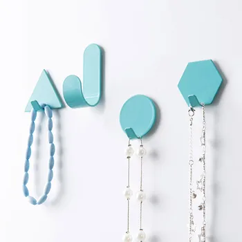 

4Pcs/set Wall Hooks Kitchen Adhesive Hooks Coats Hat Hook Wall Mounted Key Hanger Bathroom Clothes Towel Holder Home Decoration