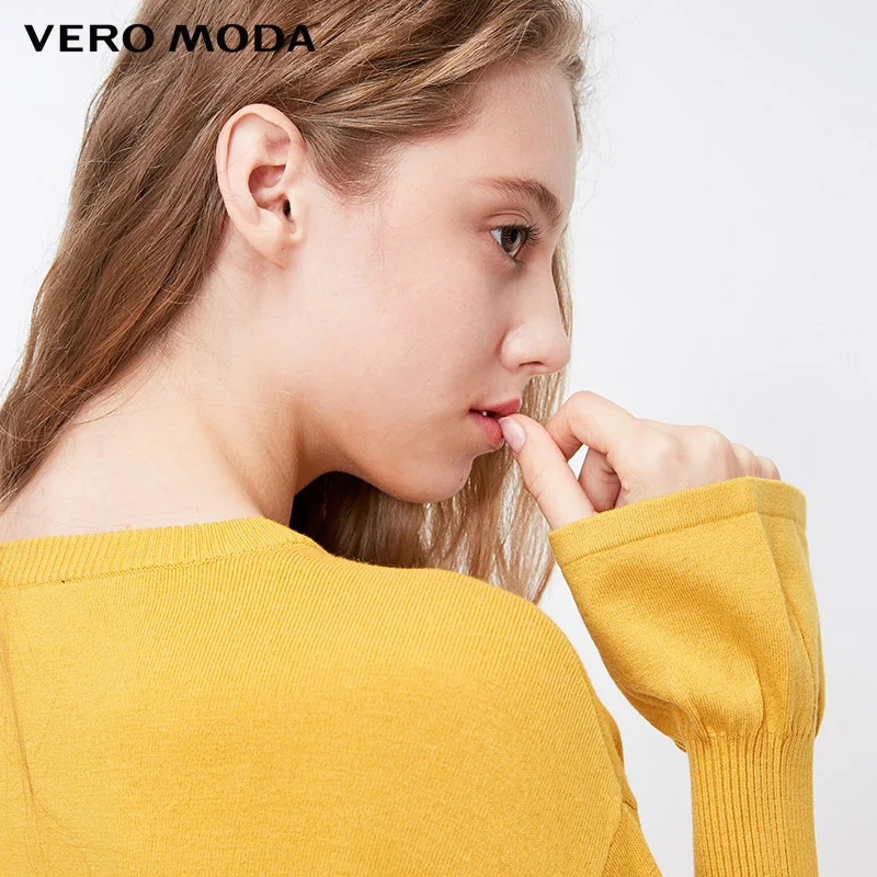 Vero Moda осенне-зимний вязаный свитер с расклешенными рукавами | 318324540