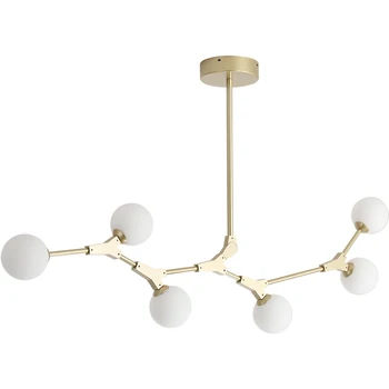 

Modern Nordic bedroom LED metal chandelier living room suspended lighting Glass deco fixtures dining hanging lights pendant lamp