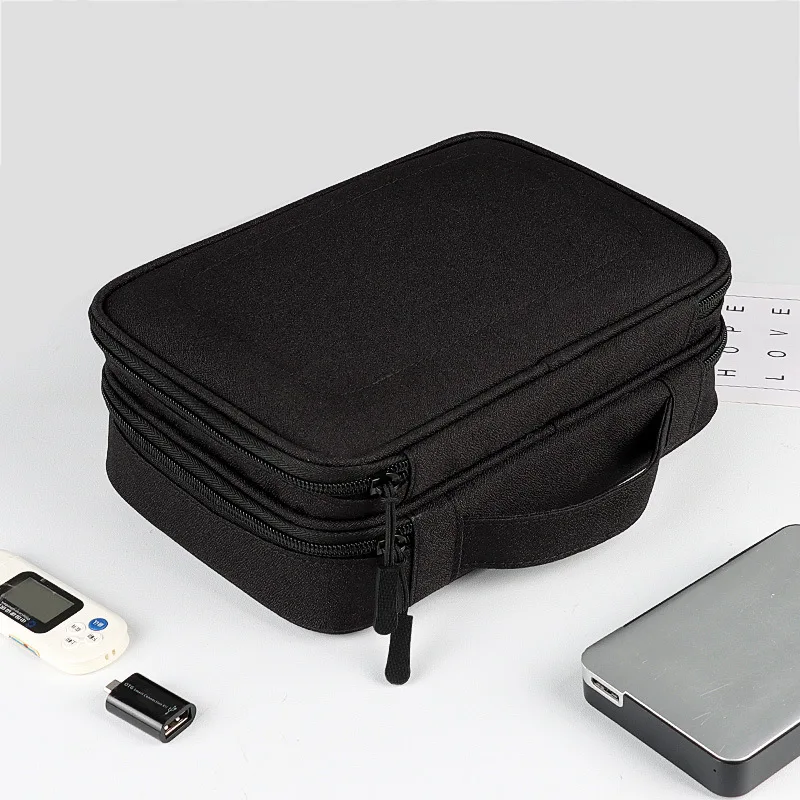 

USB Cable Storage Bags Travel Digital Accessories Gadget Pouch iPad Earphone Charger Double Layer Cases Electronic Organizer Bag