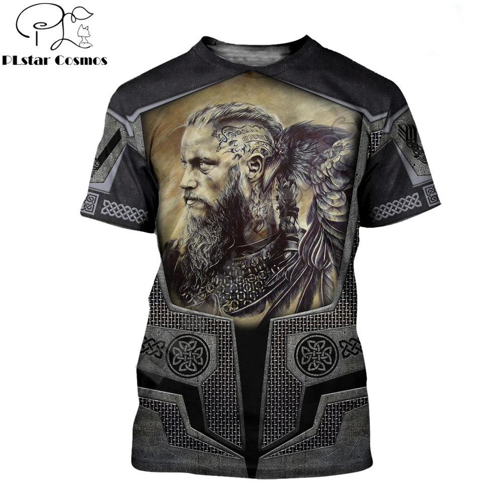 Красивые Viking Бог 3D сплошным принтом для мужчин футболка мода харадзюку футболки