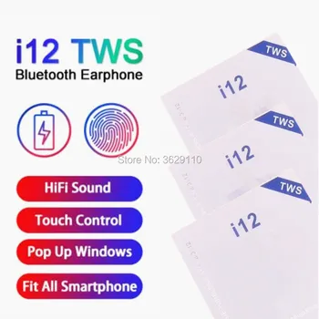 

i12 tws bluetooth 5.0 wireless bluetooth headphones support pop up window Earphones colorful touch control wireless headset