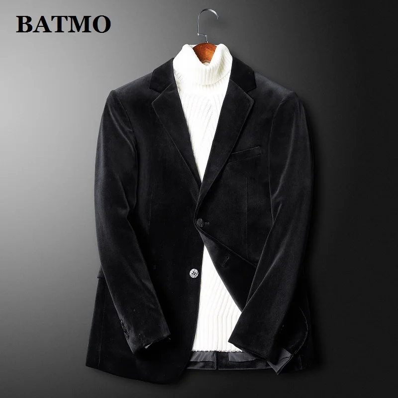 BLACK BATMO Новое поступление высококачественный повседневный мужской блейзер, мужские повседневные куртки X4 - Цвет: BLACK