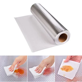 

Kitchen Aluminum Foil Paper Stove Wallpaper Oil-Proof Stickers Anti-Fouling Self-Adhesive Wall Sticker Kitchen Accessories