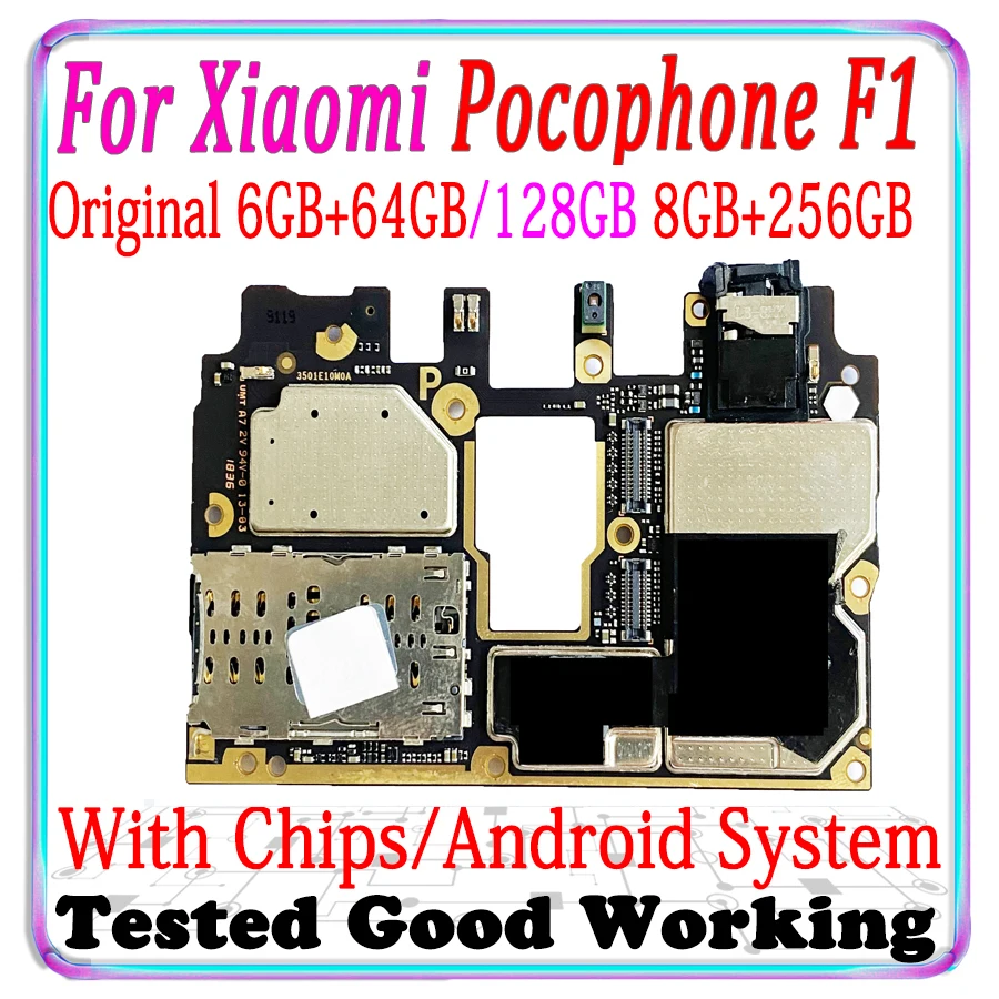 Материнская плата для Xiaomi Pocophone Poco F1 256 ГБ/64 ГБ глобальная версия разблокированная