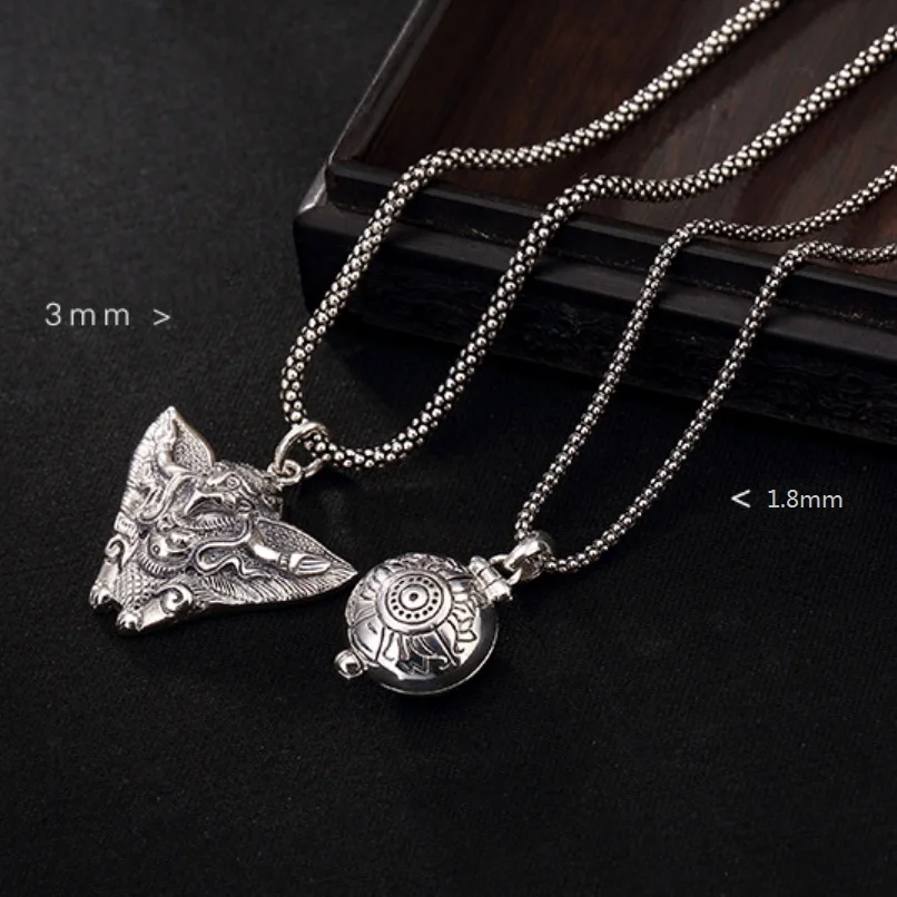 Real Silver Necklace Men Women Thai Silver Corn Necklace Male s925 Sterling Silver Long Chain Retro Pendant Necklace Jewelry