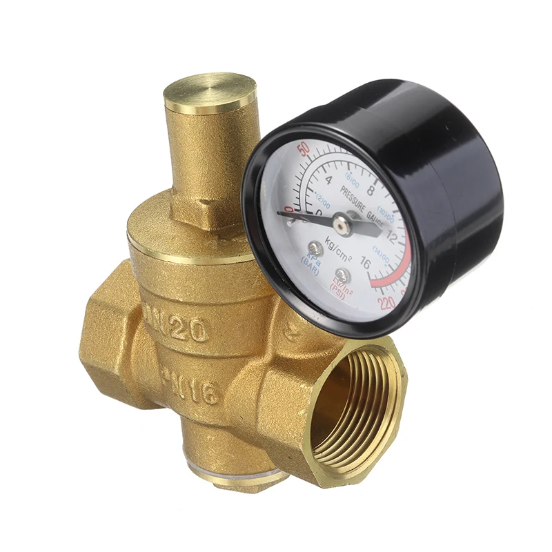 Mayitr Durable DN20 3/4" Adjustable Brass Tap Water Pressure Reducing