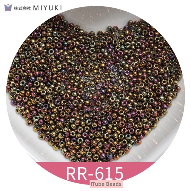 2mm Miyuki Round Beads 11/0 Metalic Gold Silver Bohochic Beaded Bling Beaded Jewelry 10g/Pipe About 1100pieces Garments Sewing RR615 AB Coffee