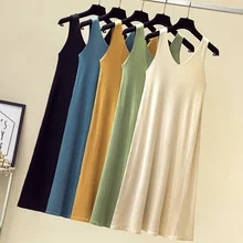 Пуловер жилет платье Осень Зима длинный вязаный женский свитер жилет без рукавов свитер Повседневный однотонный Vestido