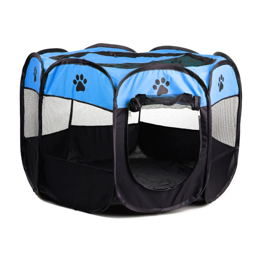 Pet Dog Playpen Tent Crate Room Foldable Puppy Exercise Cat Cage Waterproof Outdoor Two Door Mesh Shade Cover Nest Kennel (9)