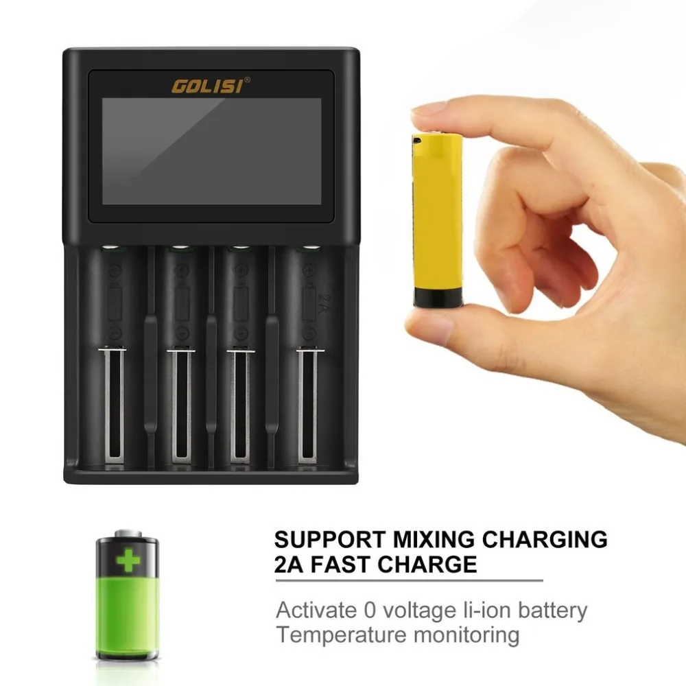 S4 4 слота 2A Смарт ЖК-зарядное устройство для Li-Ion 18650 26650 AA& AAA Ni-MH Ni-cd аккумуляторы
