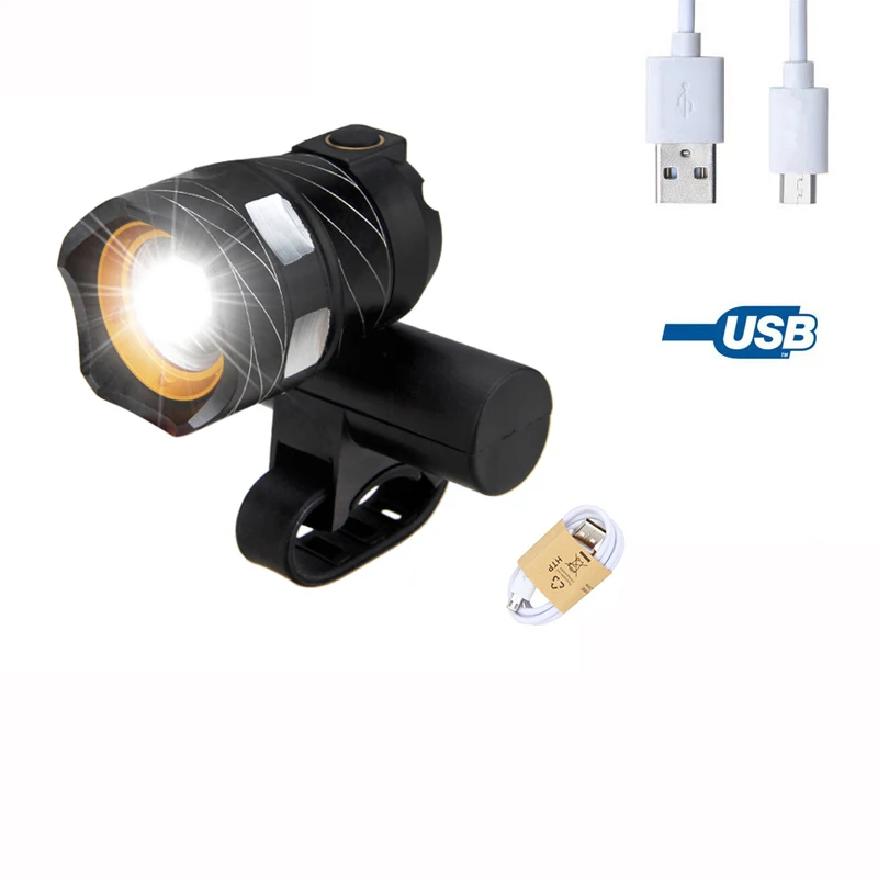 Sale USB Rechargable Lamp Zoomable 15000LM T6 LED Bike Front Light Torch 3 Modes Cycling Headlight 0