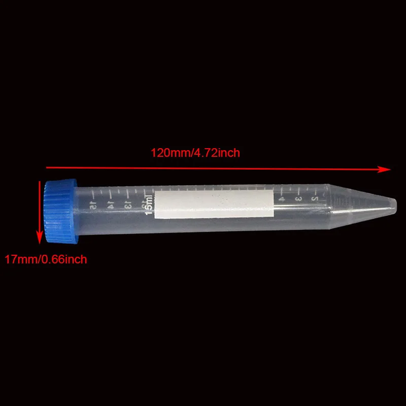 10 Pieces 15ml Plastic Centrifuge Laboratory Test Tube Bottle Sharp Bottom Container Laboratory School Education Supplies