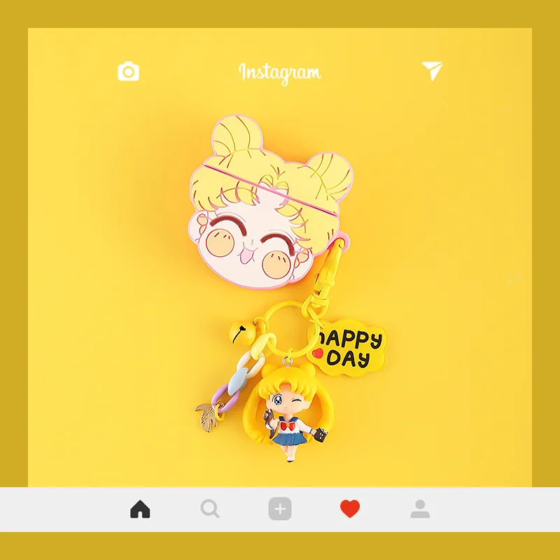 Sailor Moon Tsukino Usagi Silcone защита Bluetooth беспроводной чехол для наушников брелок Подвеска Аксессуары Чехол