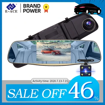 

E-ACE A13 Car DVR Mirror Camera FHD 1080P Video Recorder Dash Cam With Rear View Camera Auto Registrar Car camera Dashcam DVRs