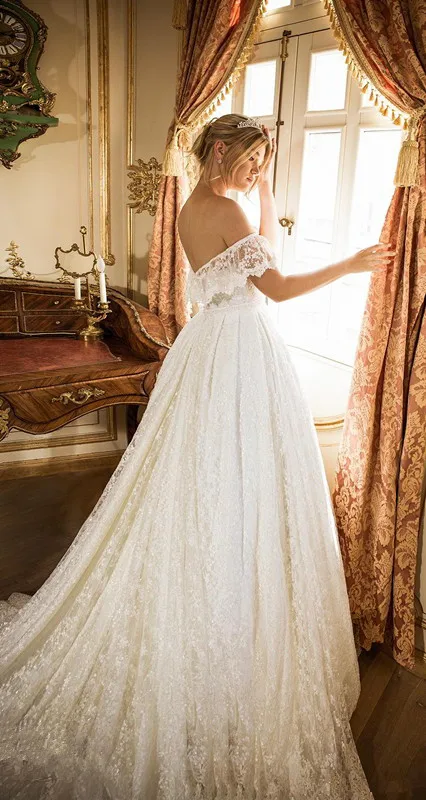 Vestidos de novia ТРАПЕЦИЕВИДНОЕ свадебное платье с открытыми плечами и цветами ручной работы и аппликация без бретелек развертки поезд Плюс Размеры платье невесты, свадебное платья