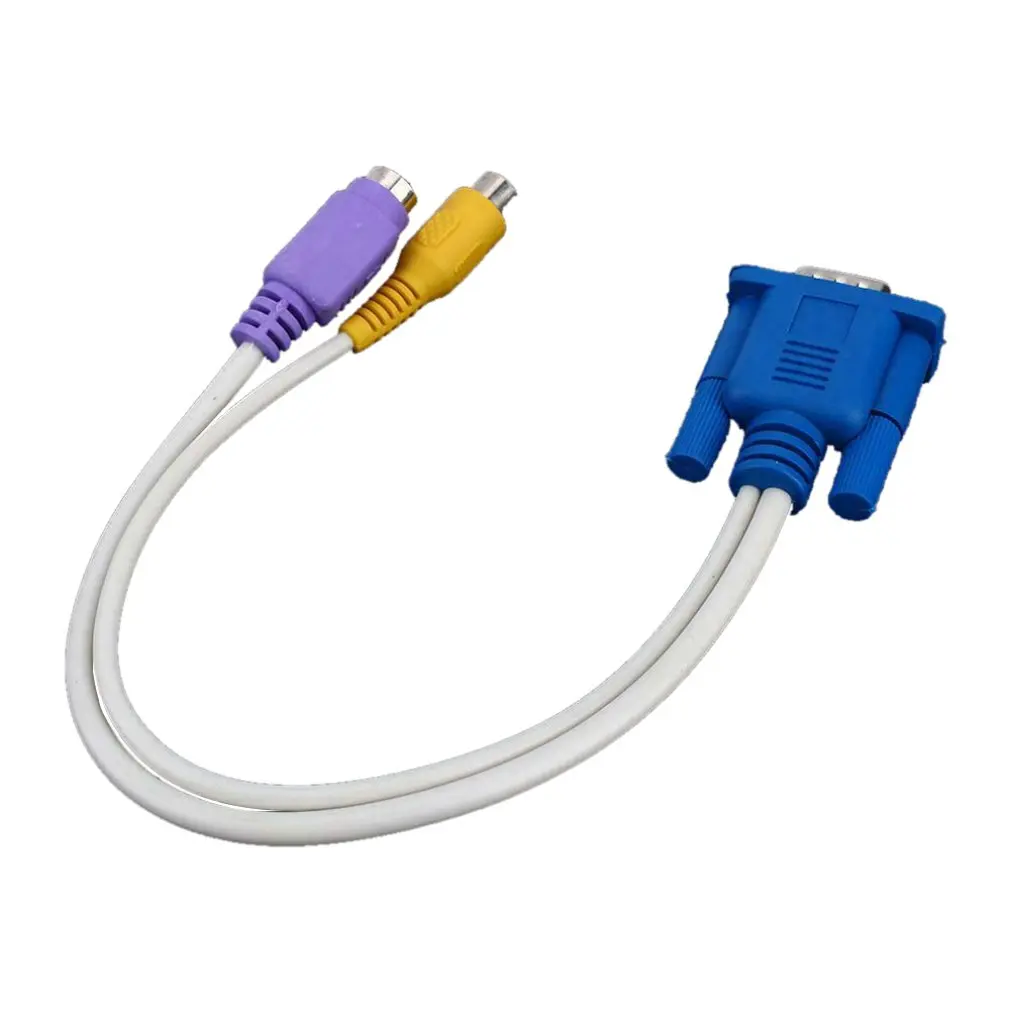 

1pc 15Pin PC VGA SVGA TO S-Video RCA Composite AV TV Out Converter Adapter Cable