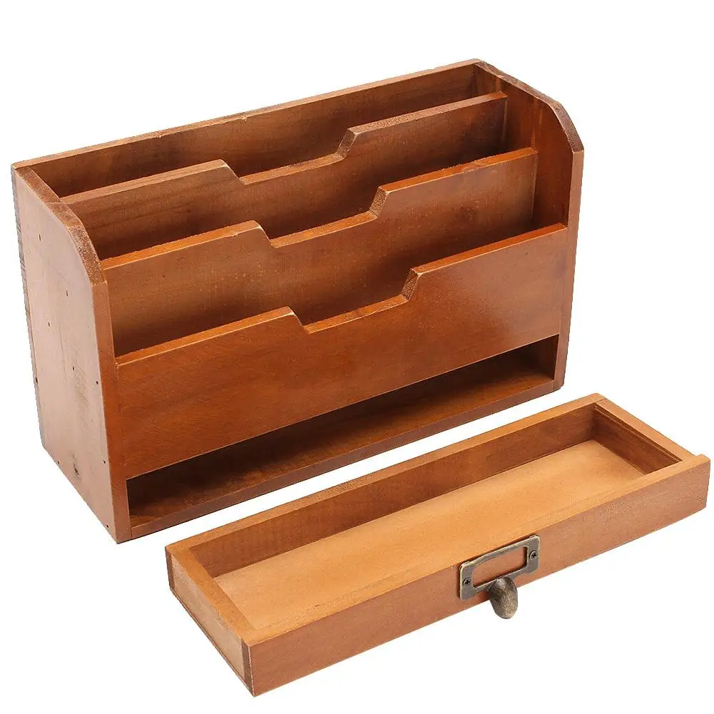 Винтажный деревянный ящик для хранения, деревянный комод, органайзер для косметики, украшений, офиса, домашнего декора, Настольный ящик для хранения