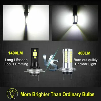 

Car LED Headlight SMD Fog Light 6500K 15000LM Single Beam DC 9-32V 15000lm / set