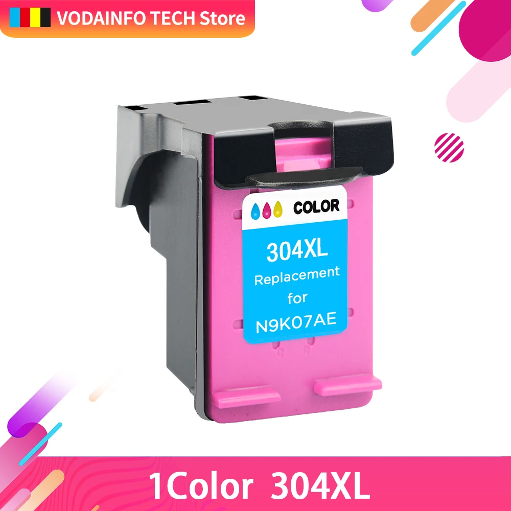 

QSYRAINBOW replacement for HP 304 304xl Ink Cartridge for HP304 for HP Deskjet 3720 3721 3724 3730 3732 3752 3755 3758 printer