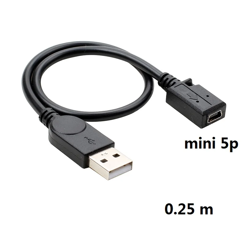 Кабель для передачи данных со штыревыми соединителями USB 2 0 и разъемами mini 5pin female