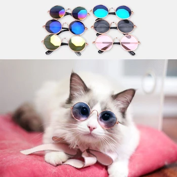 

1PC Lovely Round Colorful Pet Cat Glasses Dog Glasses Pet Products Kitty Toy Dog Sunglasses 3cm Pet Accessories Pet Supplies