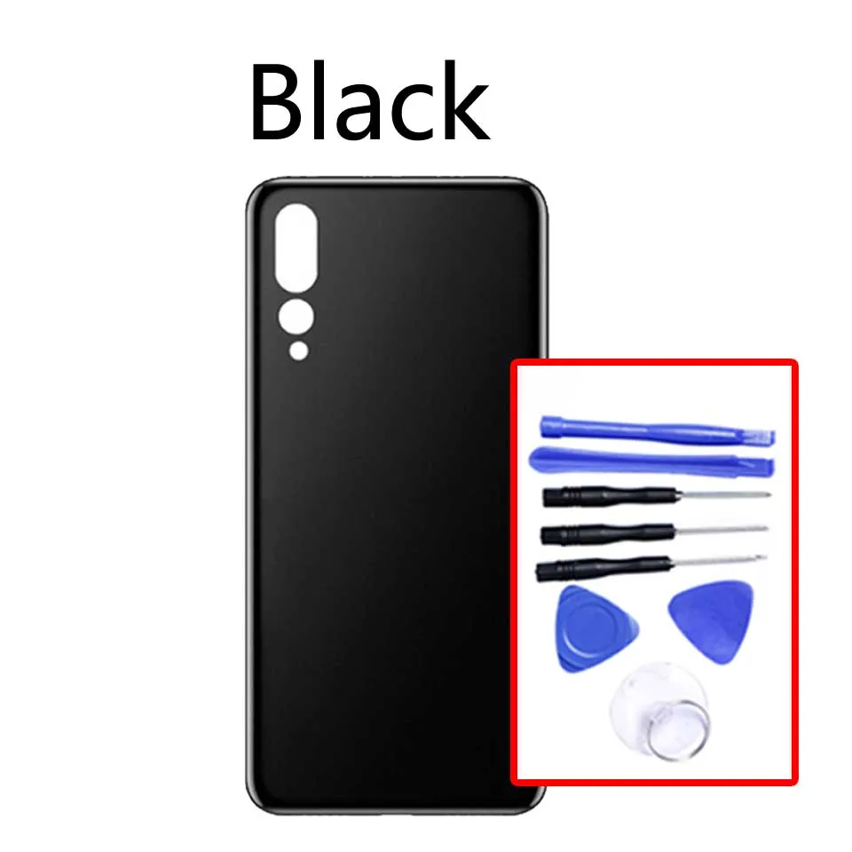 Black-With tool Для huawei P20 Pro Задняя стеклянная крышка батареи задняя дверь корпус чехол для P20Pro CLT-L04 L09 T-L09C AL00 AL01 Корпус Корпуса - Цвет: Black-With tool