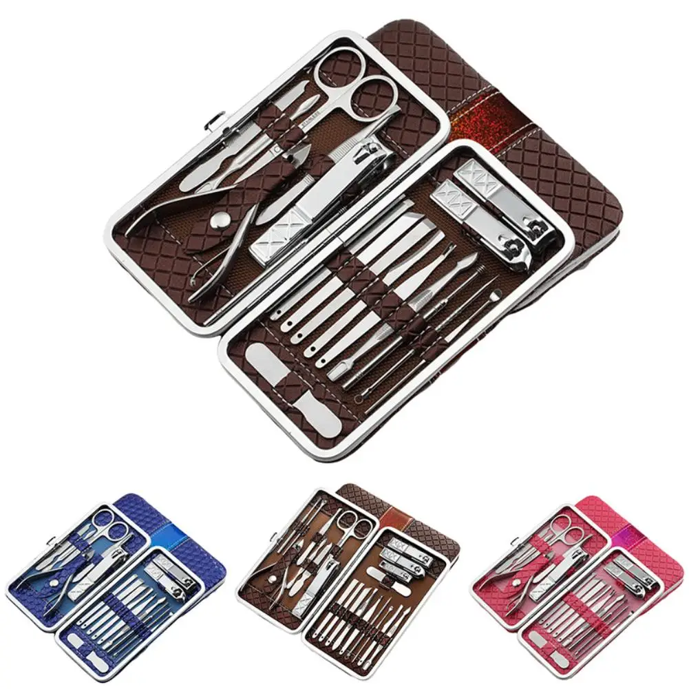 21/18 шт. многофункциональные кусачки для ногтей комплект Нержавеющая сталь педикюр, ножницы, пинцет, маникюр, щипцы для кутикулы инструмент с Чехол Наборы