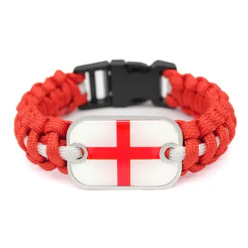

Hot sale England, Chile, Alnibaya, Panama, Ireland, Austria flag bracelet seven core umbrella rope life-saving woven bracelet