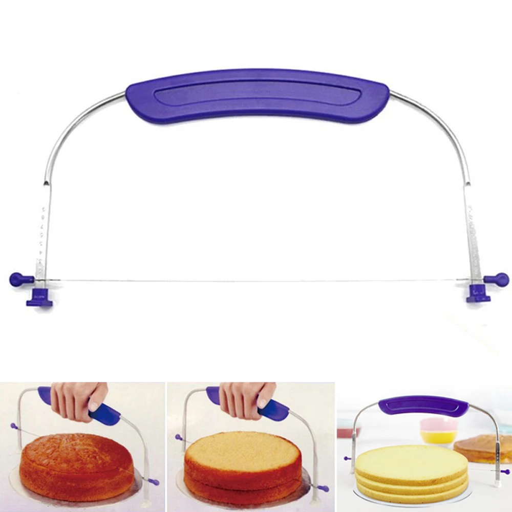 Adjustable Stainless Steel Cake Slicer Kitchen Accessories Single Line Cake Layerer Bakeware Bread Slicer Pastry Cutting Tools cake slicer
