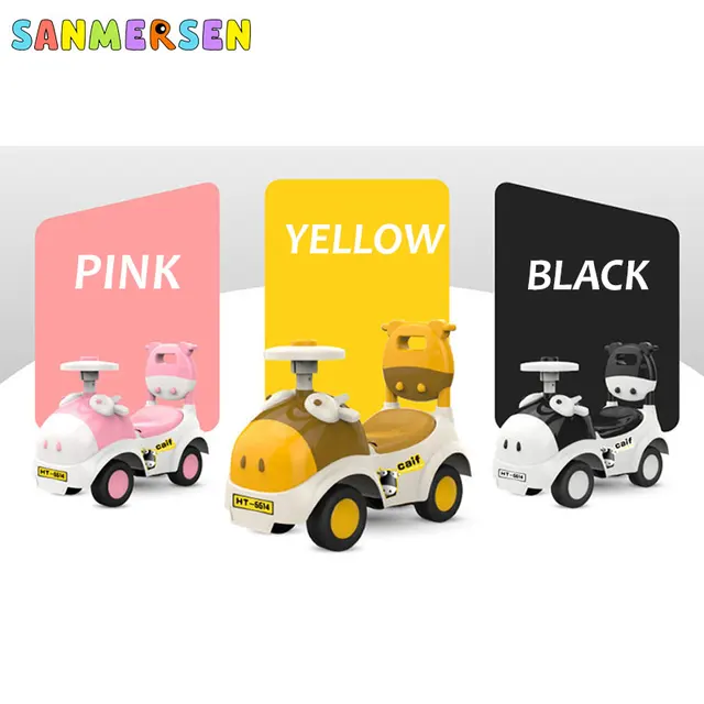 Baby Balance Bike Walker Cartoon Music Kids Ride on Toys 1-3years Children for Learning Walk Scooter Four-wheeled Vehicle 6