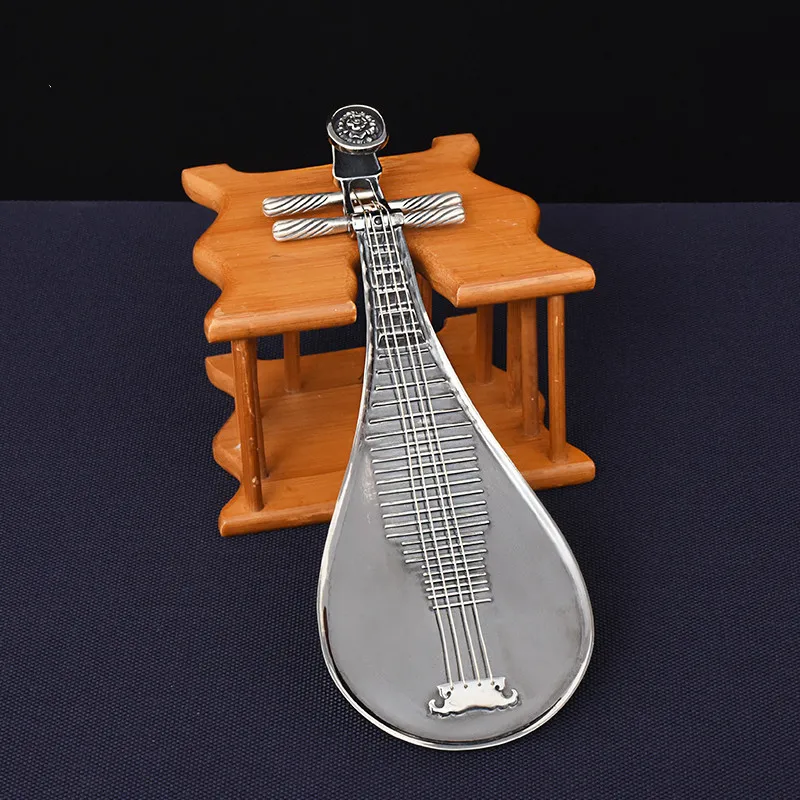 

Pipa Zen aroma scented stove pure hand foot silver 999 lying incense Chinese antique style creative decoration