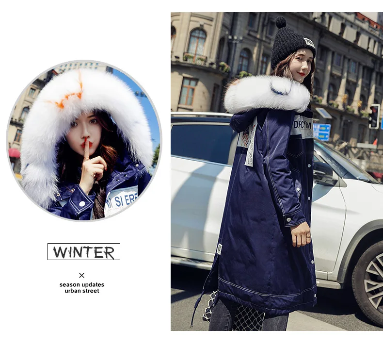 Winter Trend Simple Cool Long Sleeve Mid-length Solid Color Hooded down Jacket Qmz2061